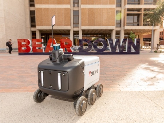 Delivery robot on UArizona campus